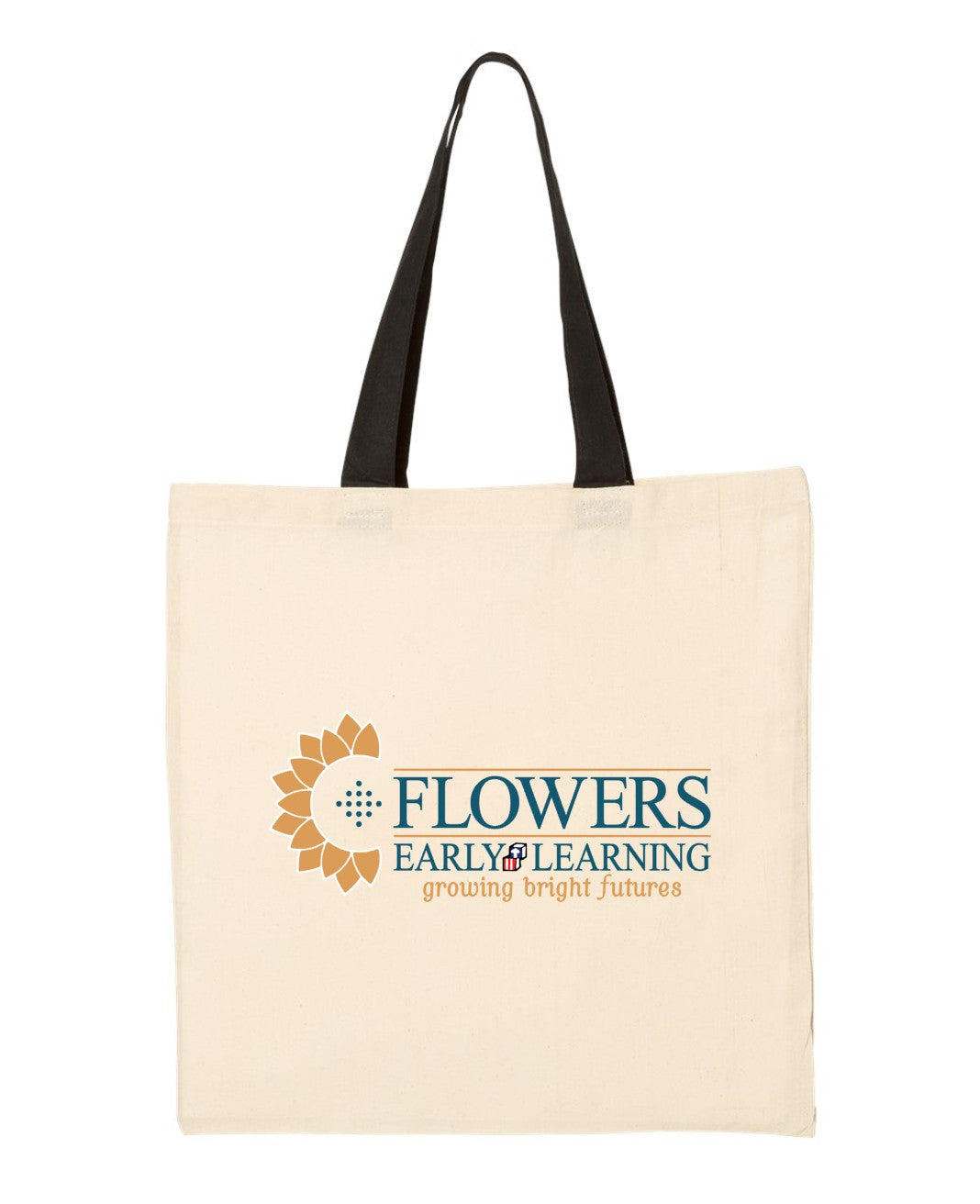 Economical Natural Colored Tote with Contrast-Color Handles