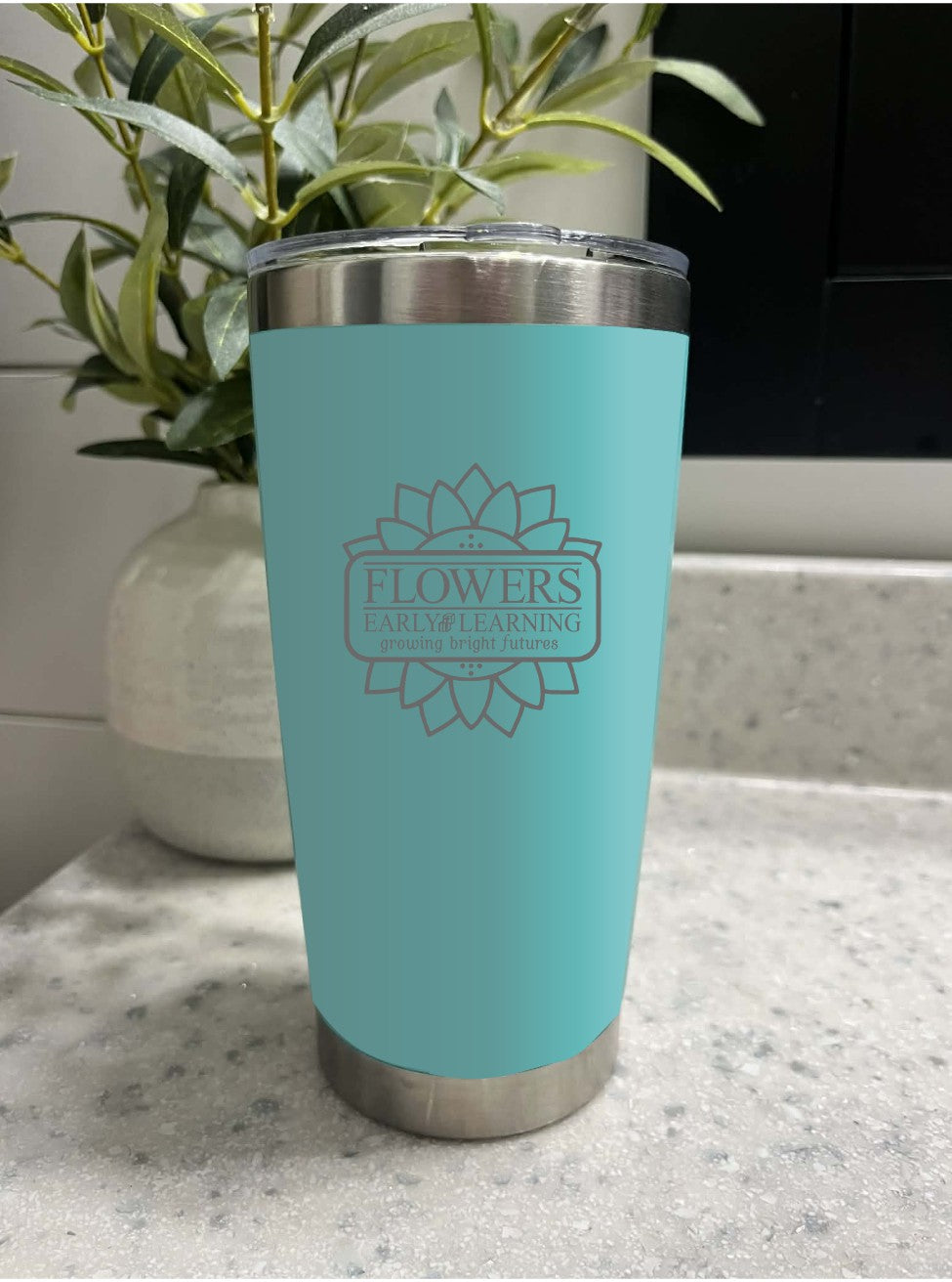 20 Oz. Vacuum Insulated Travel Mugs W/Leak Proof Lid and On Sided Engraving