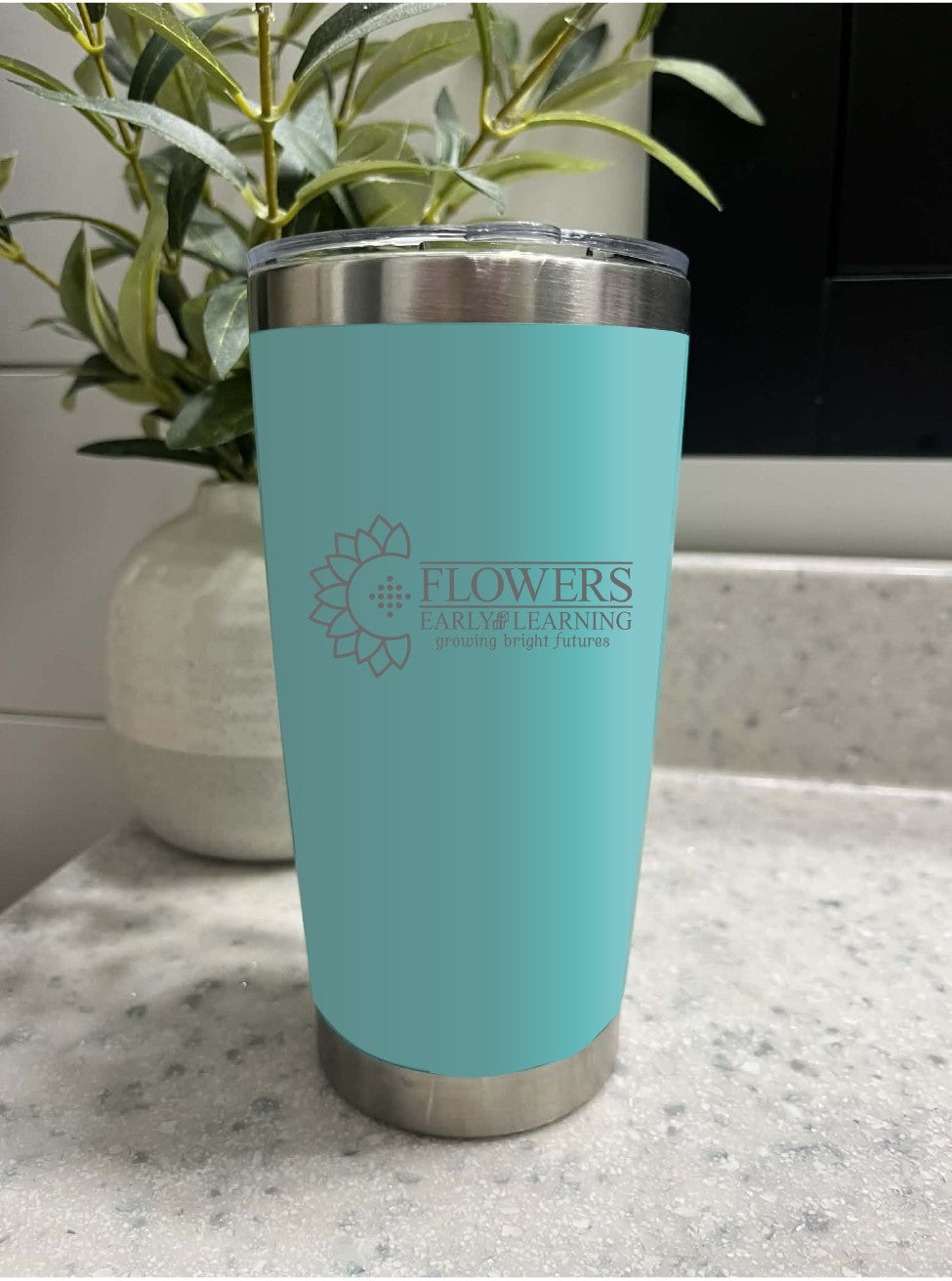 20 Oz. Vacuum Insulated Travel Mugs W/Leak Proof Lid and On Sided Engraving