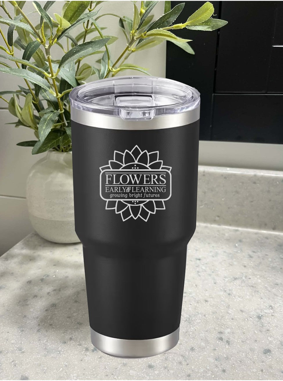 30 Oz. Vacuum Insulated Travel Mugs wLeak Proof Lid and One Sided Engraving