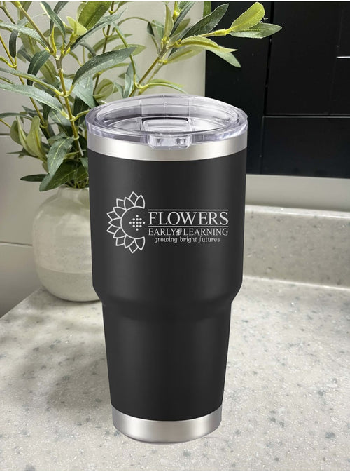 30 Oz. Vacuum Insulated Travel Mugs wLeak Proof Lid and One Sided Engraving