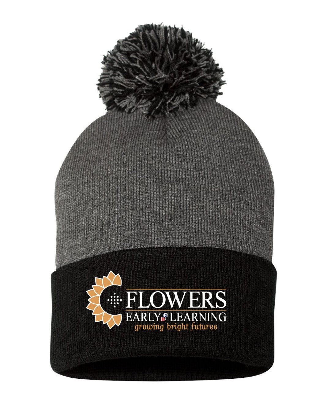 Embroidered Sportsman 12" Pom-Pom Cuffed Beanie