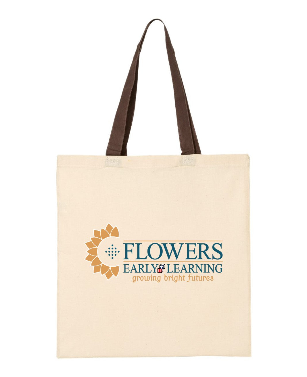 Economical Natural Colored Tote with Contrast-Color Handles