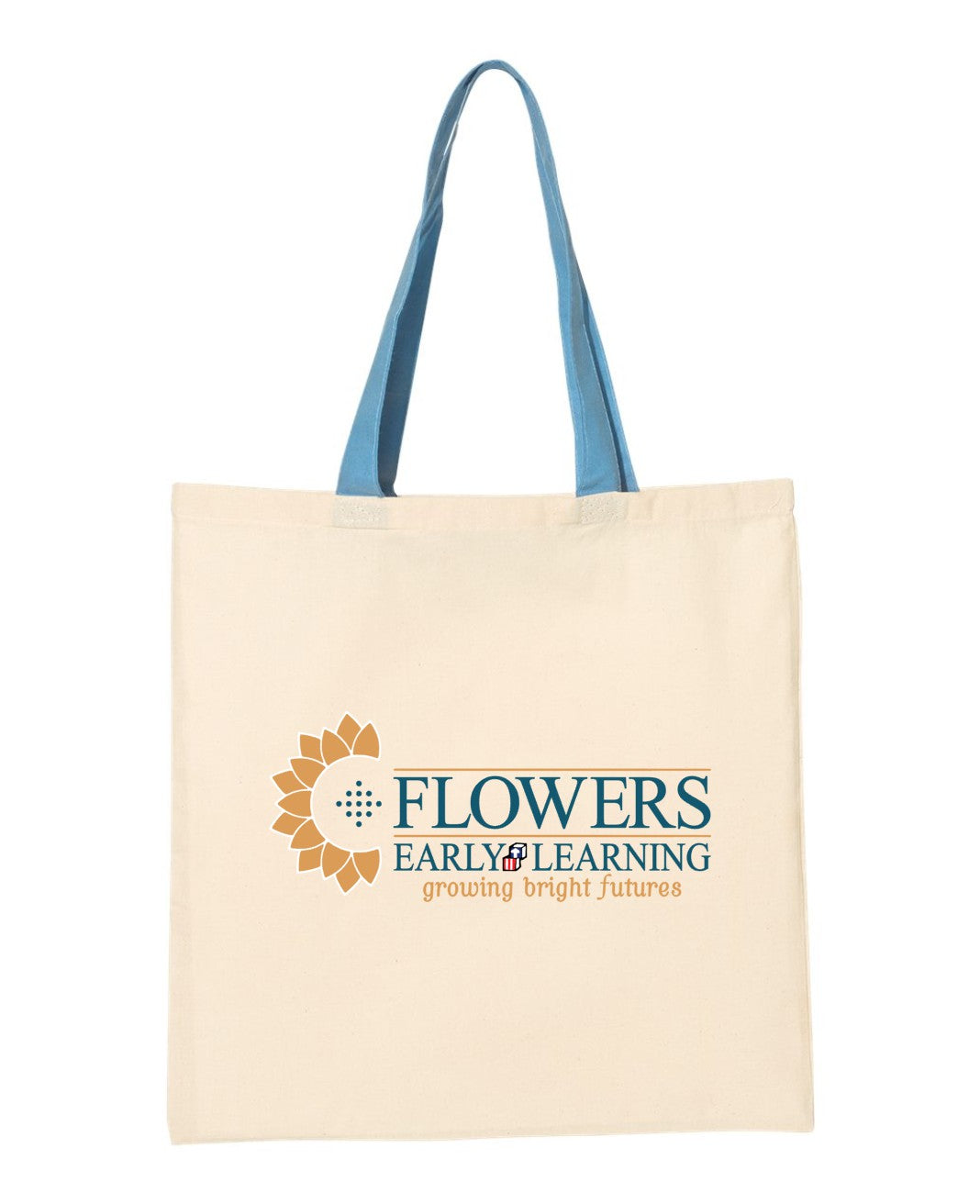 Economical Natural Colored Tote with Contrast-Color Handles