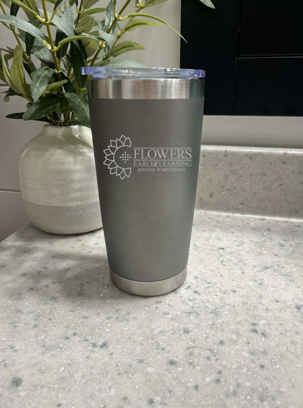 20 Oz. Vacuum Insulated Travel Mugs W/Leak Proof Lid and On Sided Engraving