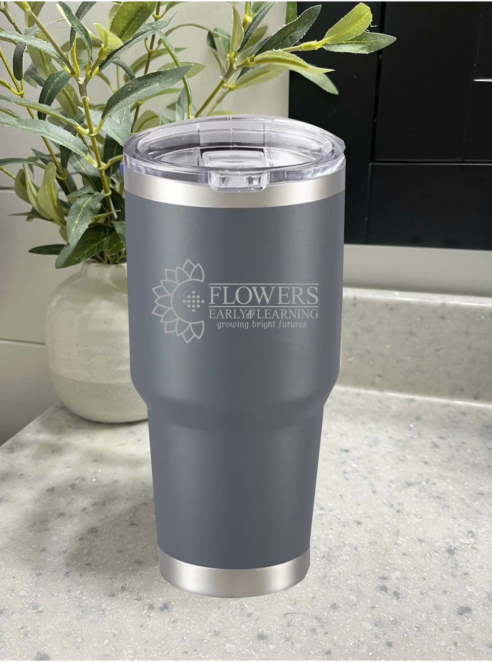 30 Oz. Vacuum Insulated Travel Mugs wLeak Proof Lid and One Sided Engraving