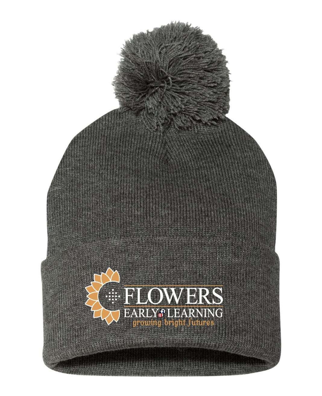 Embroidered Sportsman 12" Pom-Pom Cuffed Beanie