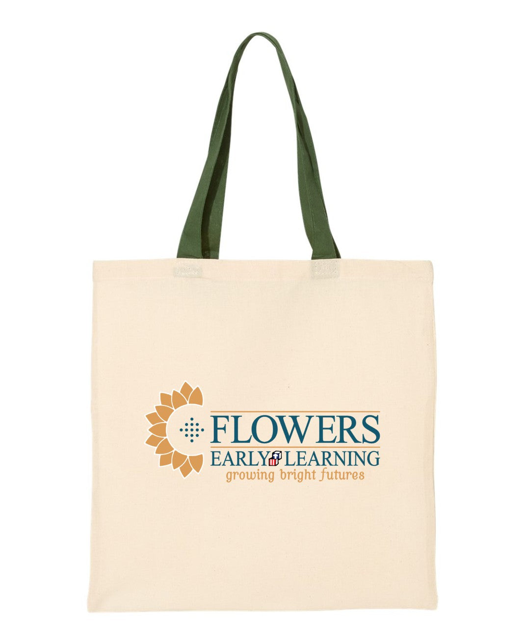 Economical Natural Colored Tote with Contrast-Color Handles