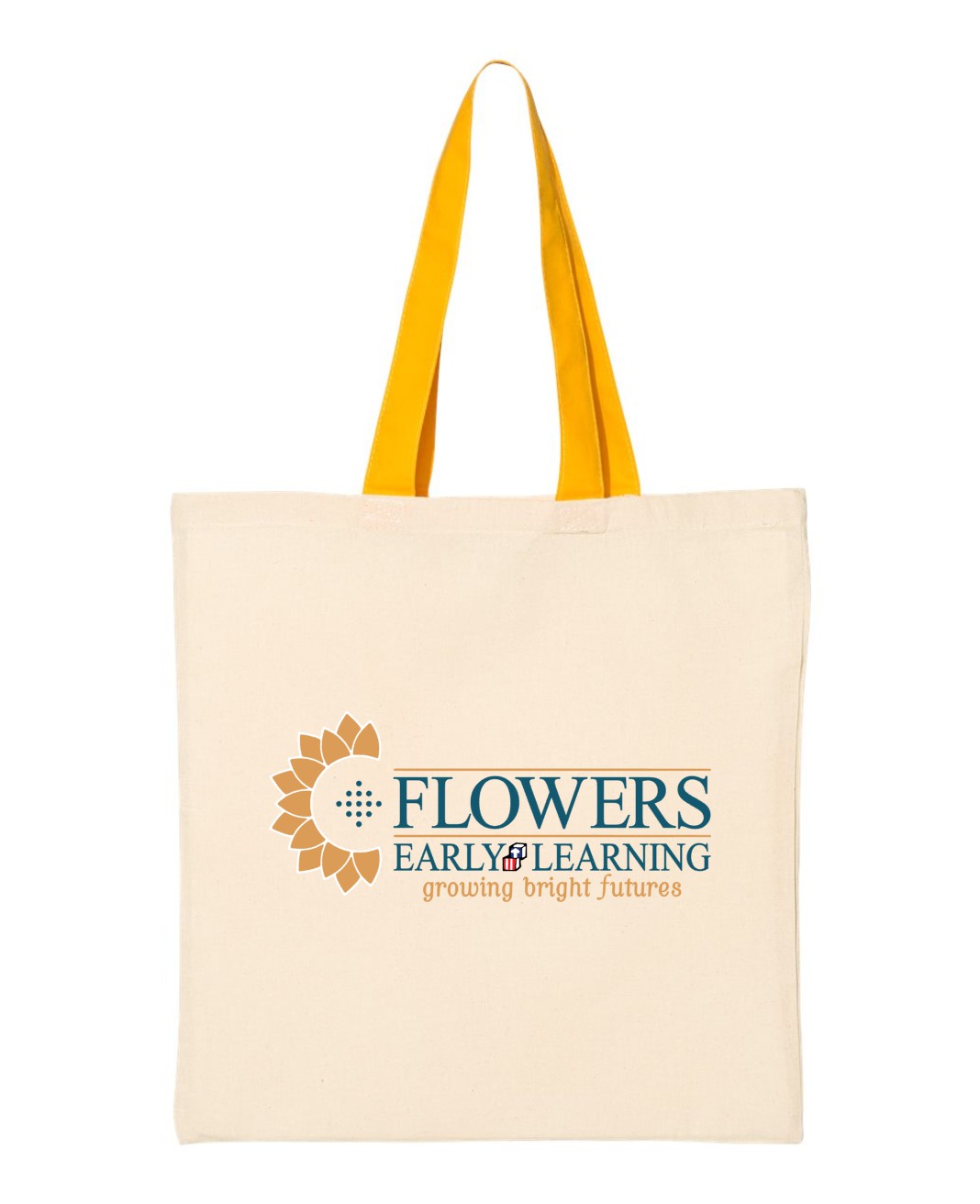 Economical Natural Colored Tote with Contrast-Color Handles