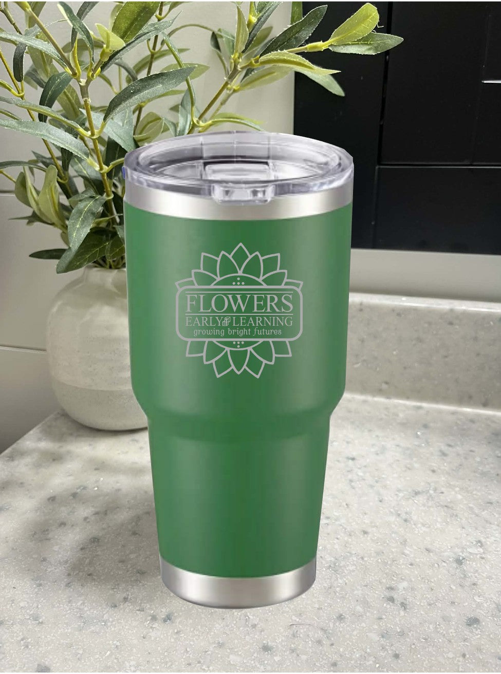 30 Oz. Vacuum Insulated Travel Mugs wLeak Proof Lid and One Sided Engraving