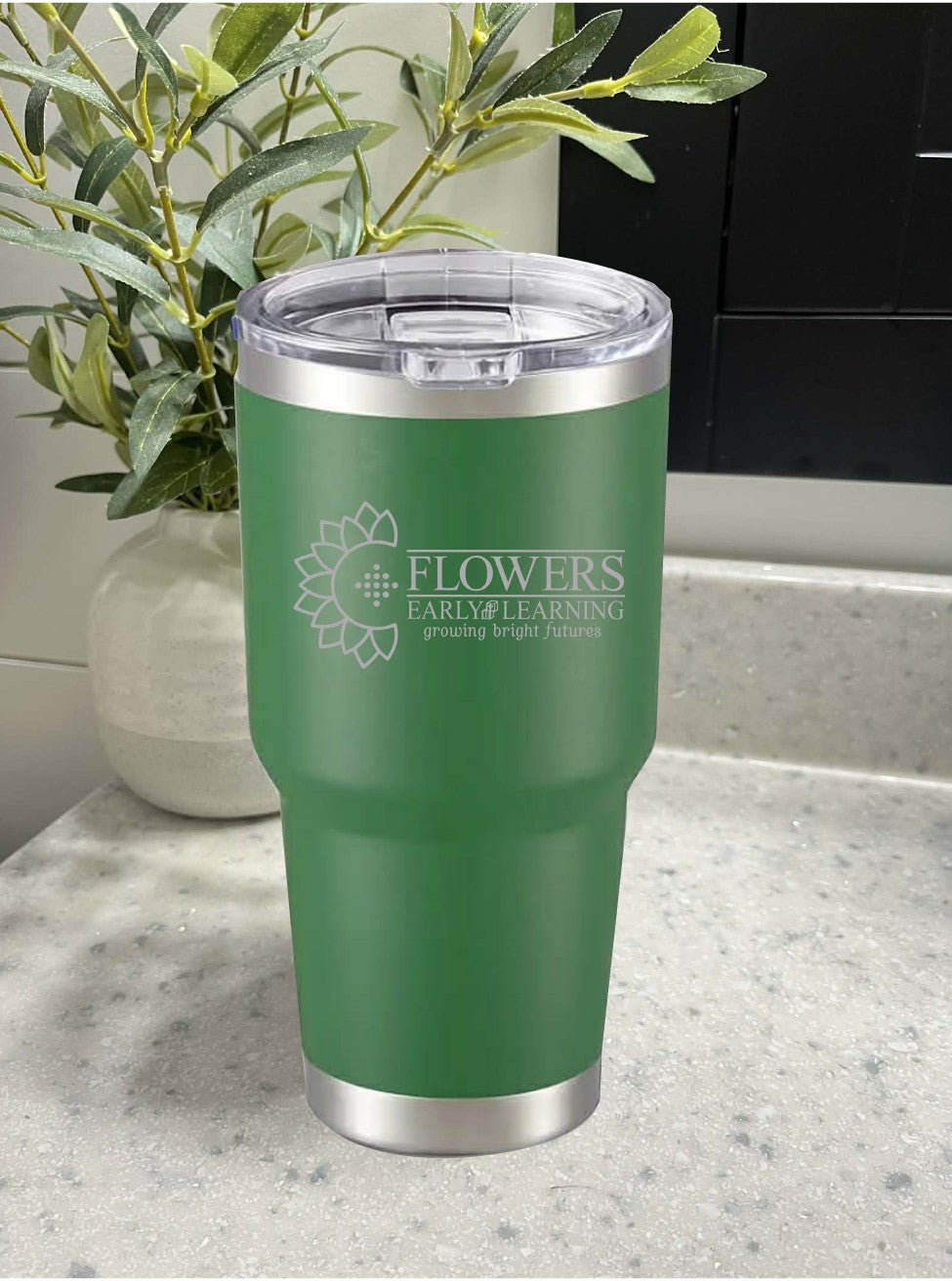 30 Oz. Vacuum Insulated Travel Mugs wLeak Proof Lid and One Sided Engraving