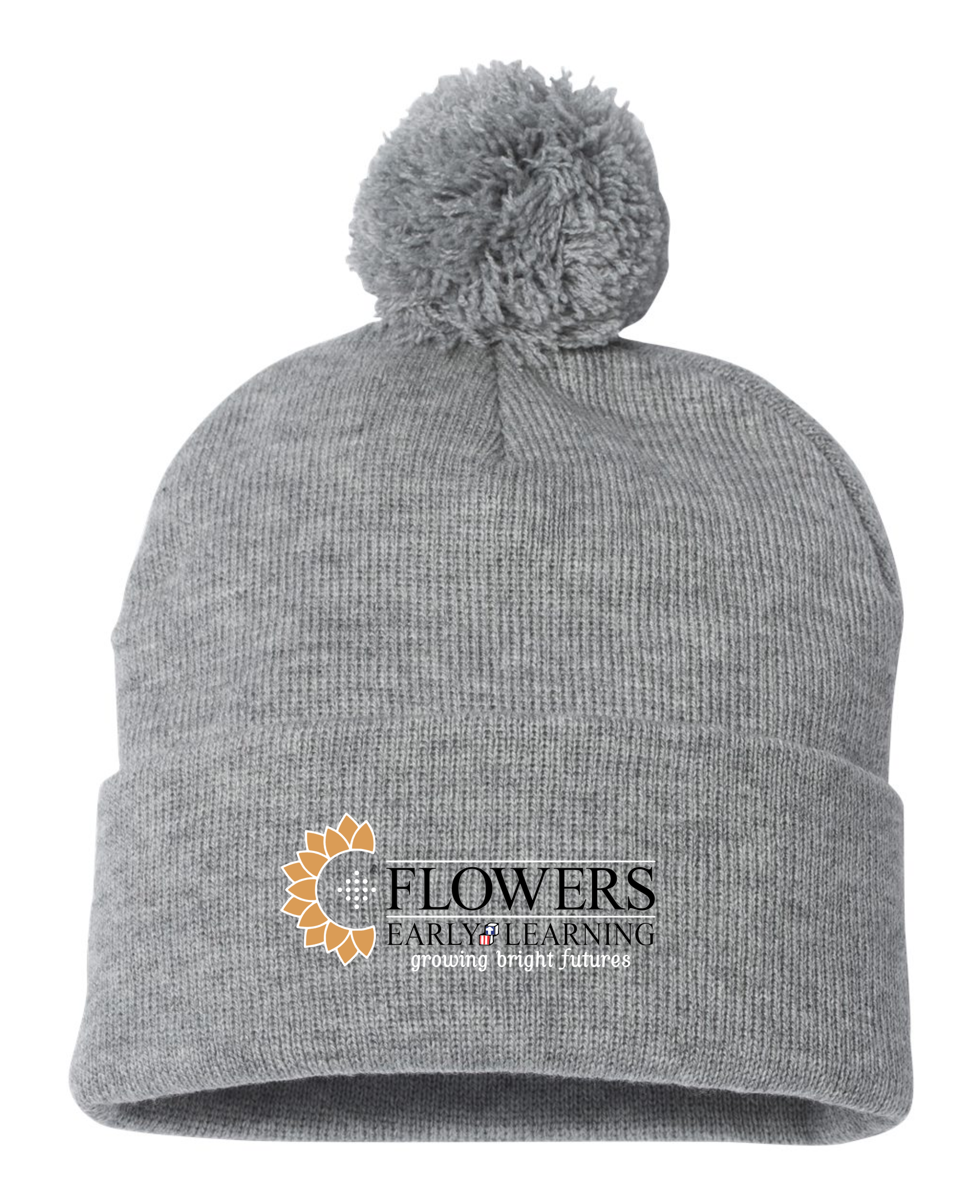 Embroidered Sportsman 12" Pom-Pom Cuffed Beanie