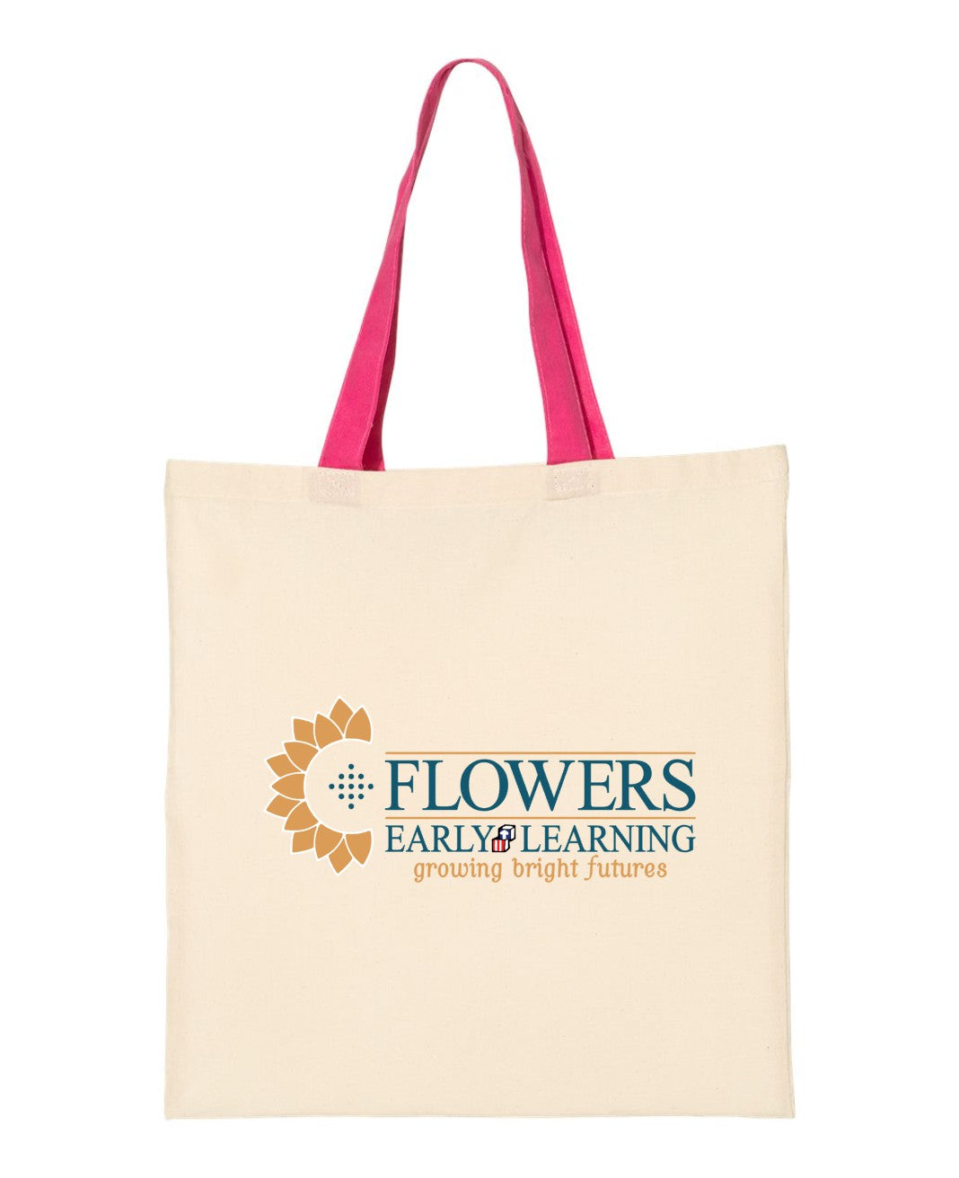 Economical Natural Colored Tote with Contrast-Color Handles