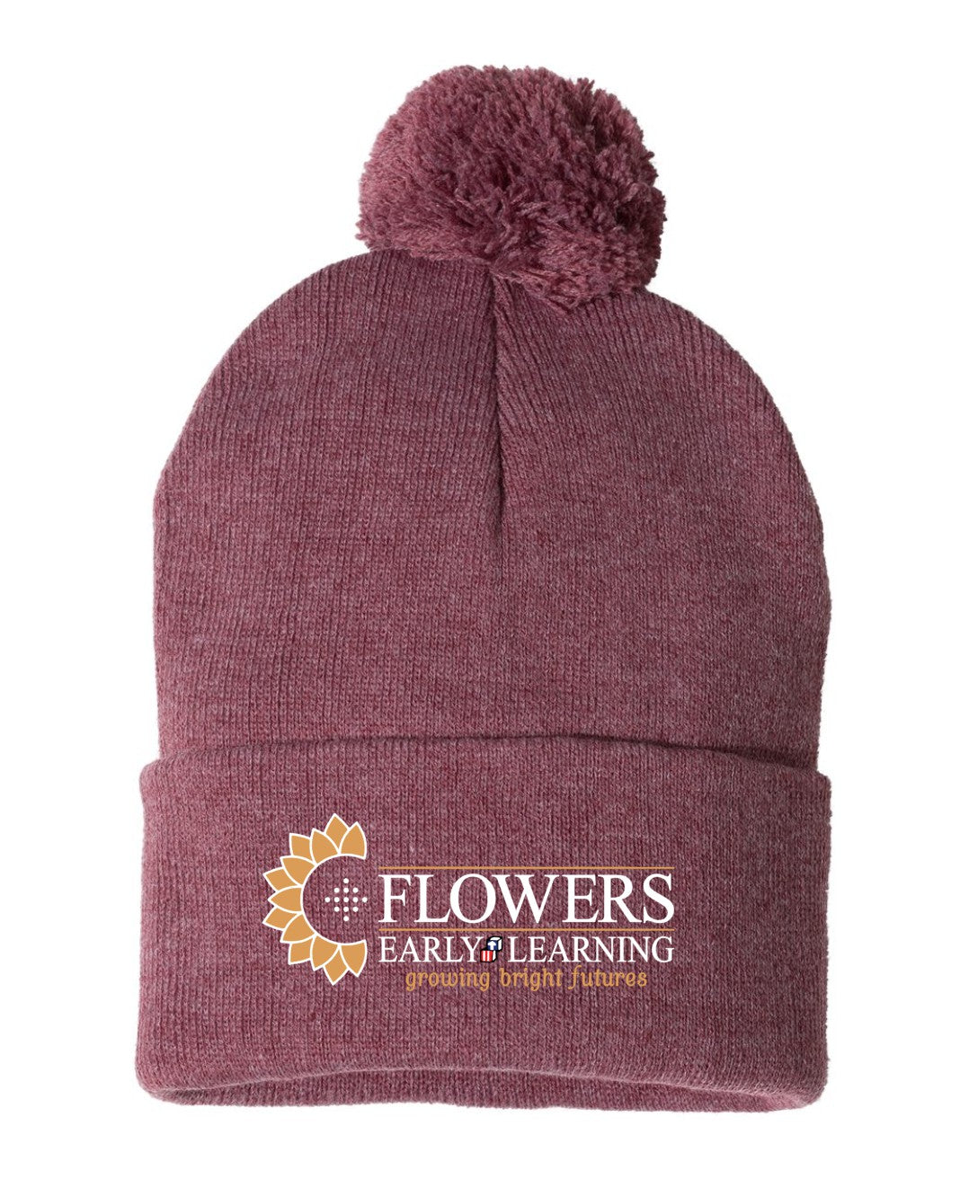 Embroidered Sportsman 12" Pom-Pom Cuffed Beanie