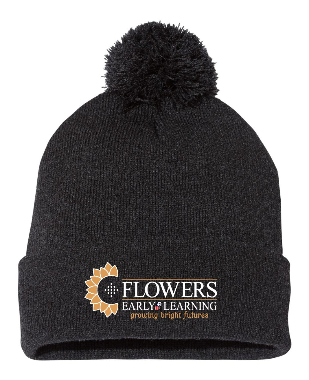 Embroidered Sportsman 12" Pom-Pom Cuffed Beanie