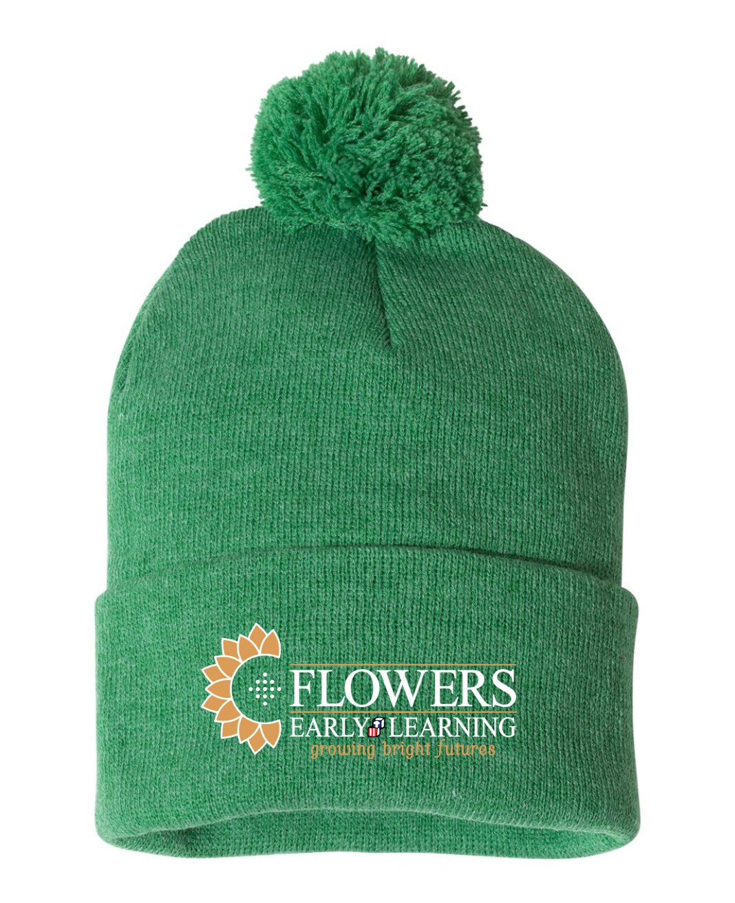 Embroidered Sportsman 12" Pom-Pom Cuffed Beanie