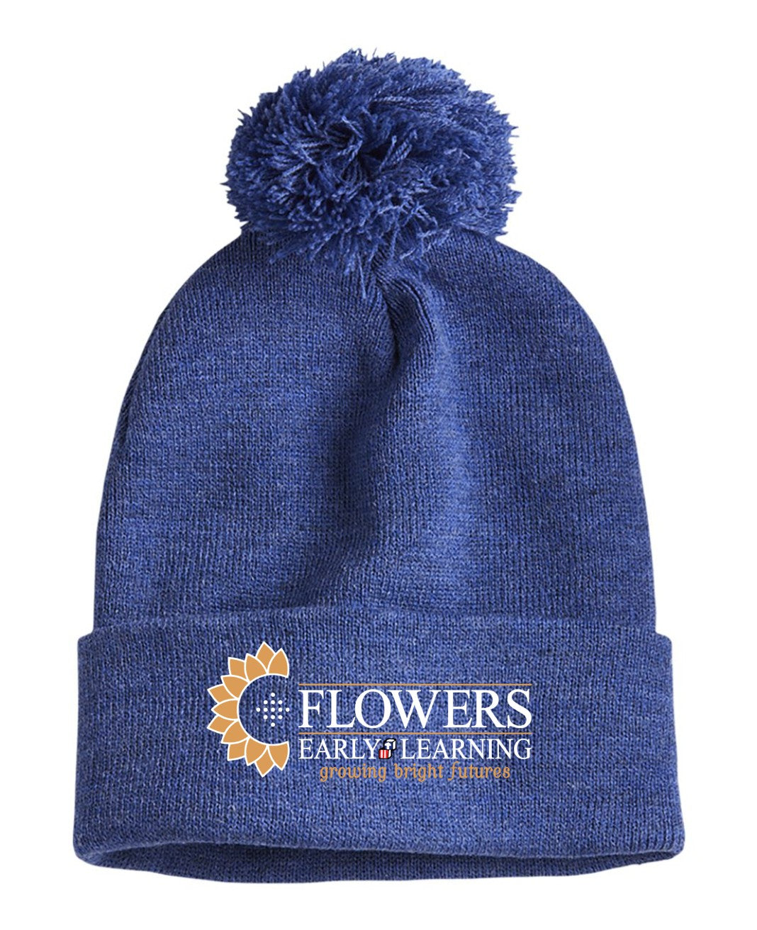 Embroidered Sportsman 12" Pom-Pom Cuffed Beanie