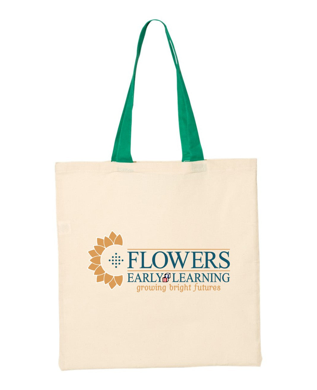 Economical Natural Colored Tote with Contrast-Color Handles