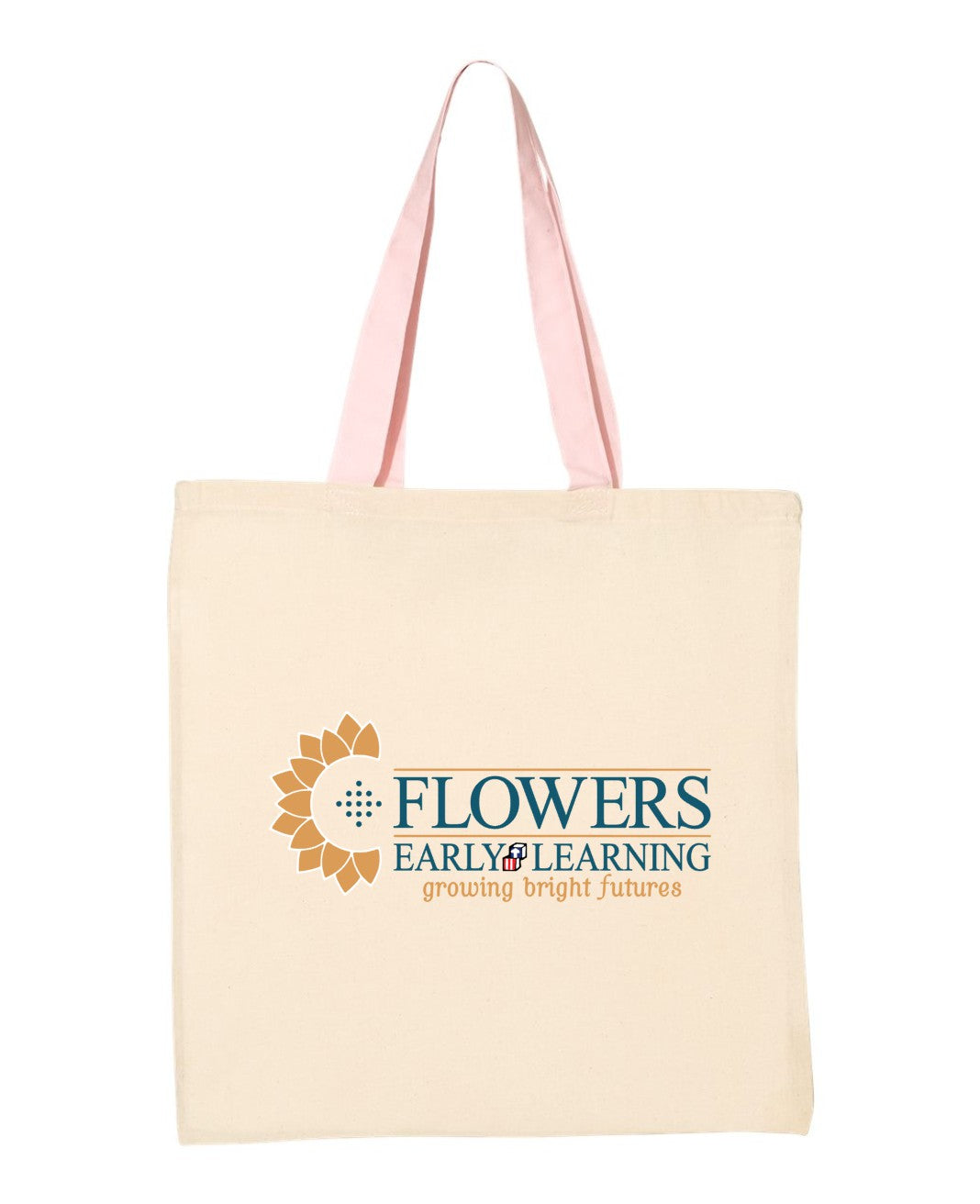 Economical Natural Colored Tote with Contrast-Color Handles
