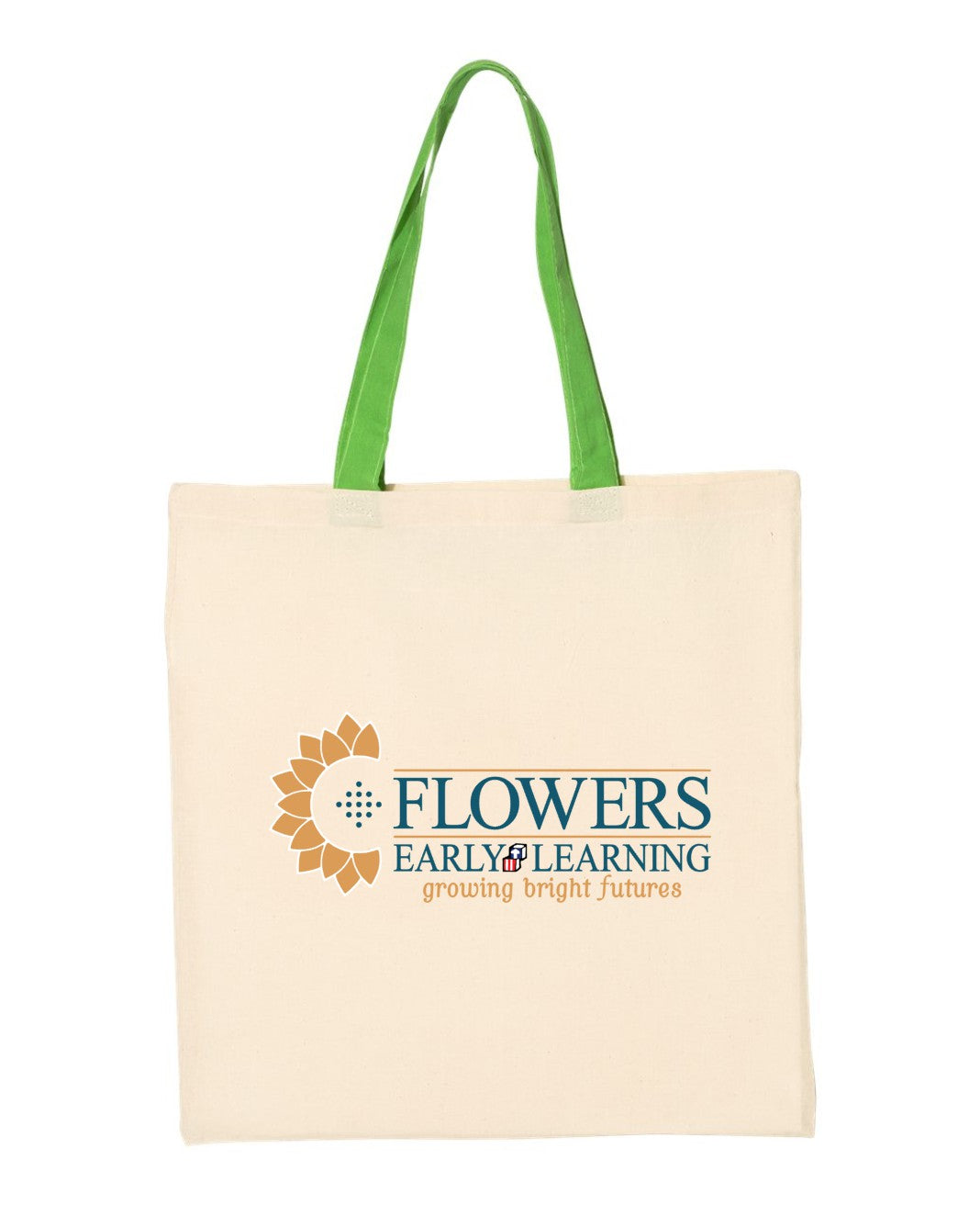 Economical Natural Colored Tote with Contrast-Color Handles