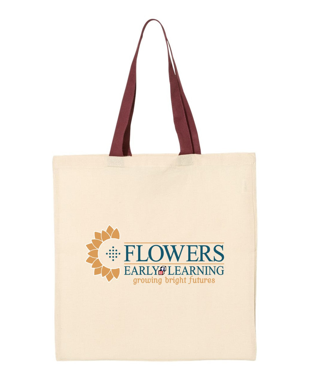 Economical Natural Colored Tote with Contrast-Color Handles