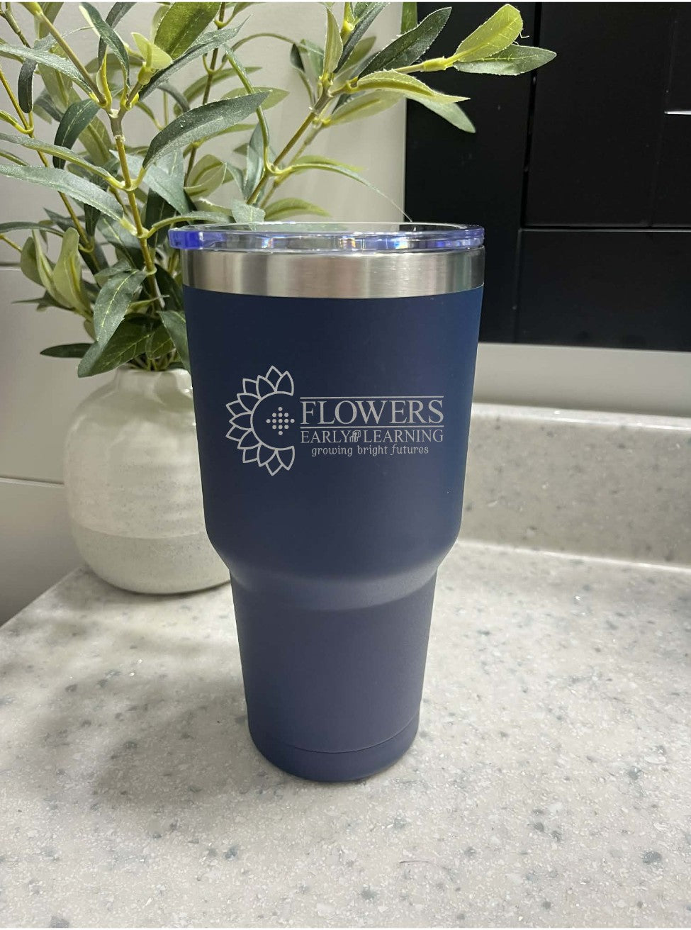 30 Oz. Vacuum Insulated Travel Mugs wLeak Proof Lid and One Sided Engraving