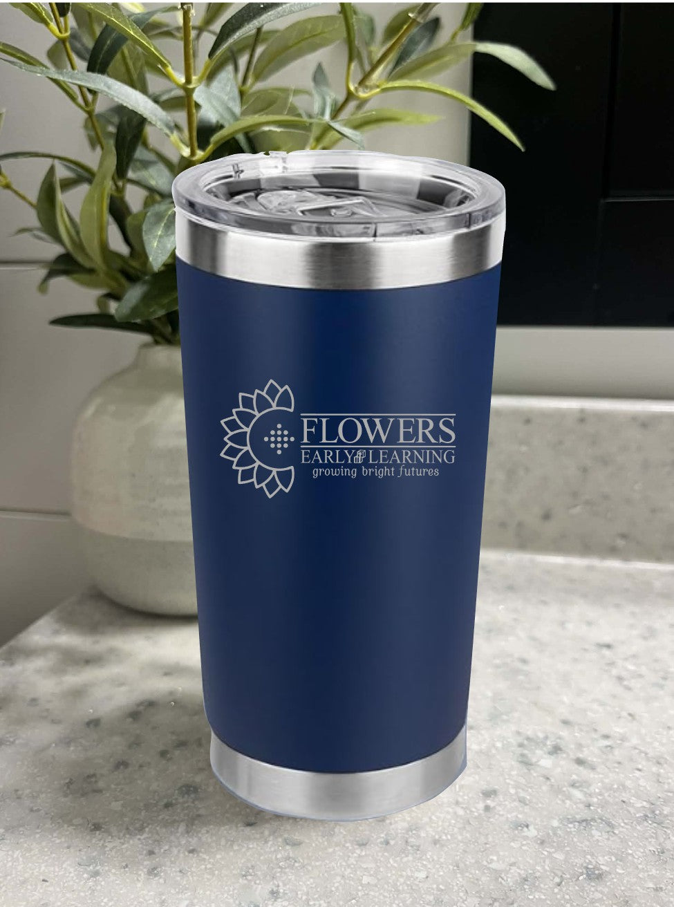 20 Oz. Vacuum Insulated Travel Mugs W/Leak Proof Lid and On Sided Engraving