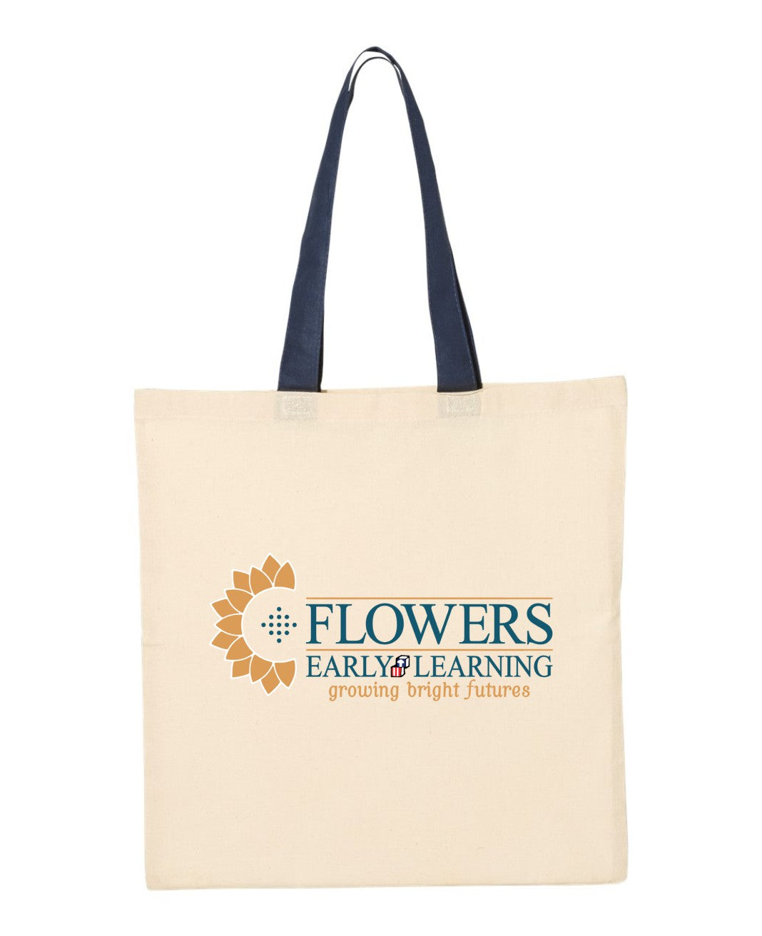 Economical Natural Colored Tote with Contrast-Color Handles