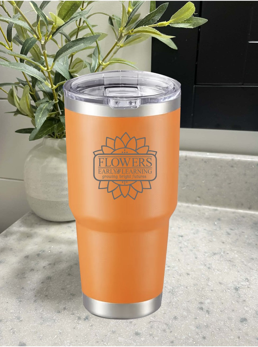 30 Oz. Vacuum Insulated Travel Mugs wLeak Proof Lid and One Sided Engraving
