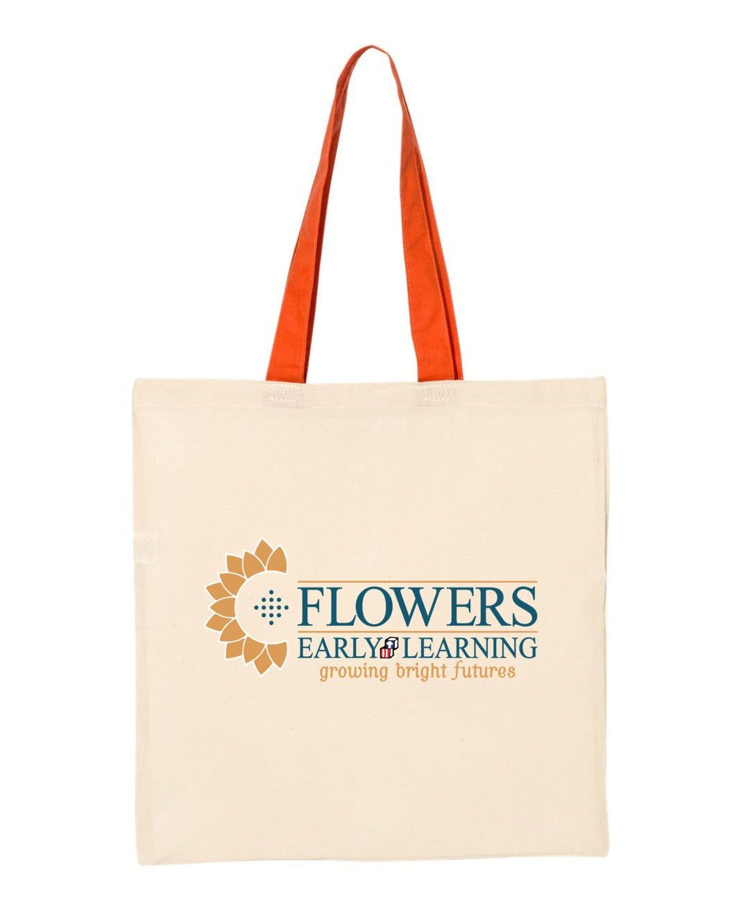Economical Natural Colored Tote with Contrast-Color Handles