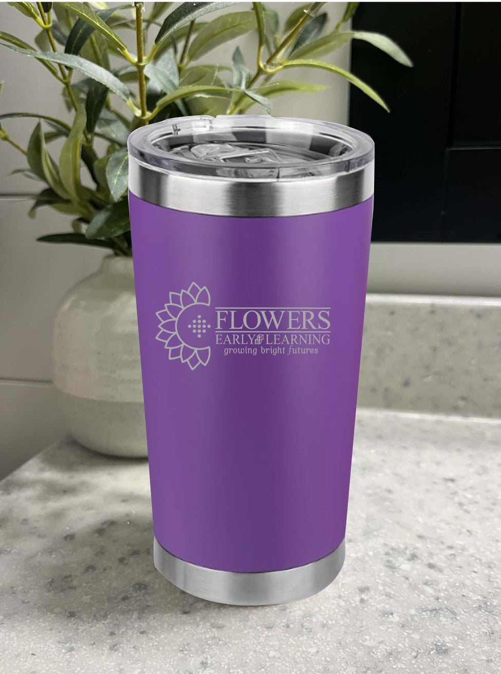 20 Oz. Vacuum Insulated Travel Mugs W/Leak Proof Lid and On Sided Engraving