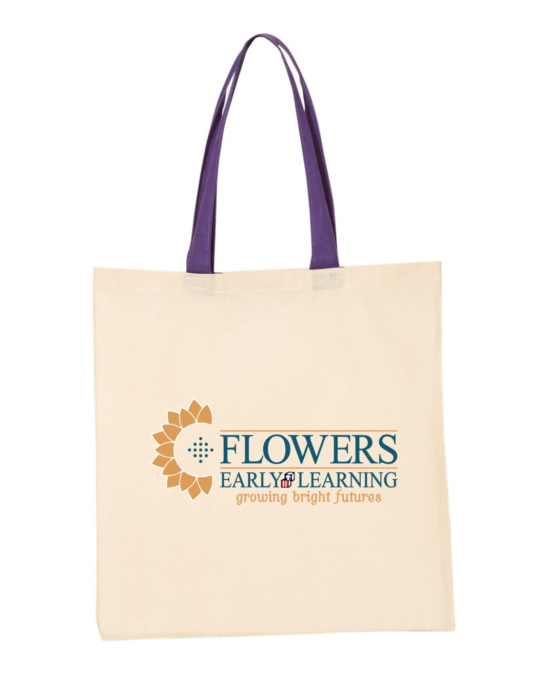 Economical Natural Colored Tote with Contrast-Color Handles