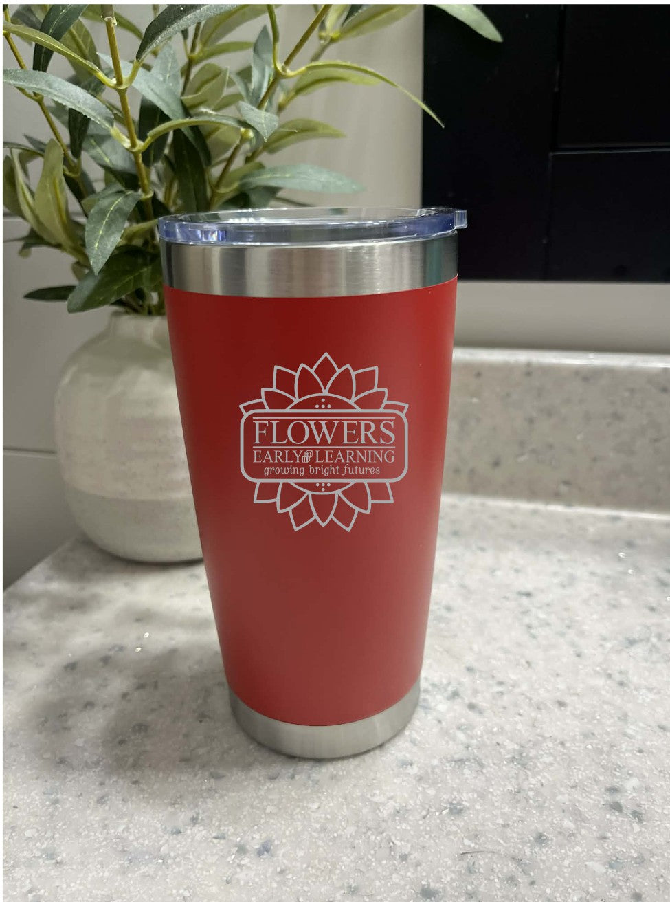 20 Oz. Vacuum Insulated Travel Mugs W/Leak Proof Lid and On Sided Engraving