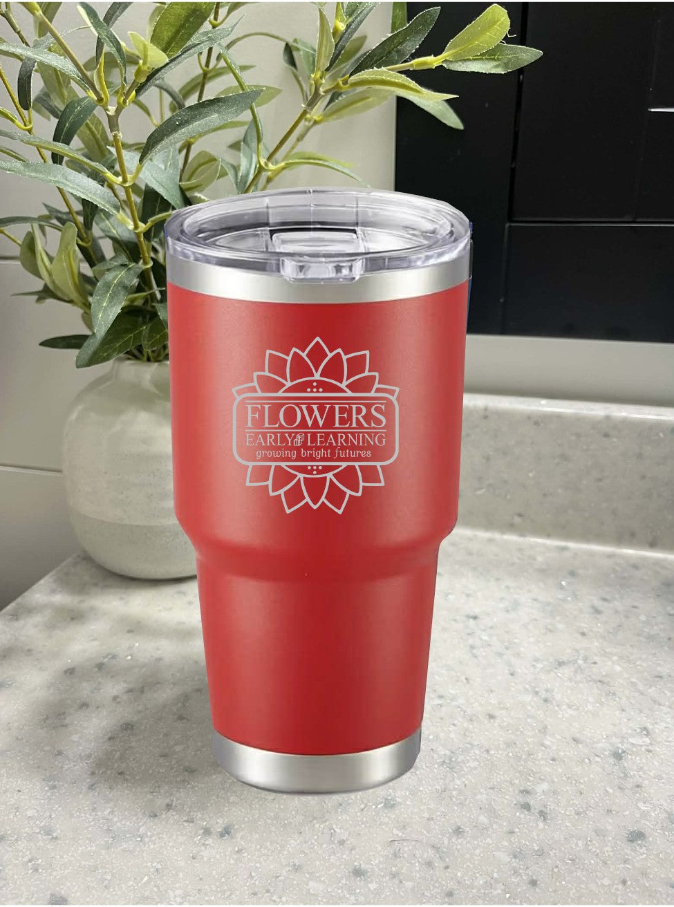 30 Oz. Vacuum Insulated Travel Mugs wLeak Proof Lid and One Sided Engraving
