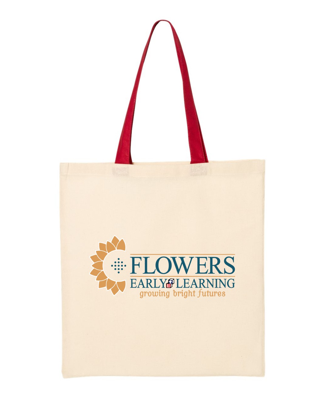Economical Natural Colored Tote with Contrast-Color Handles