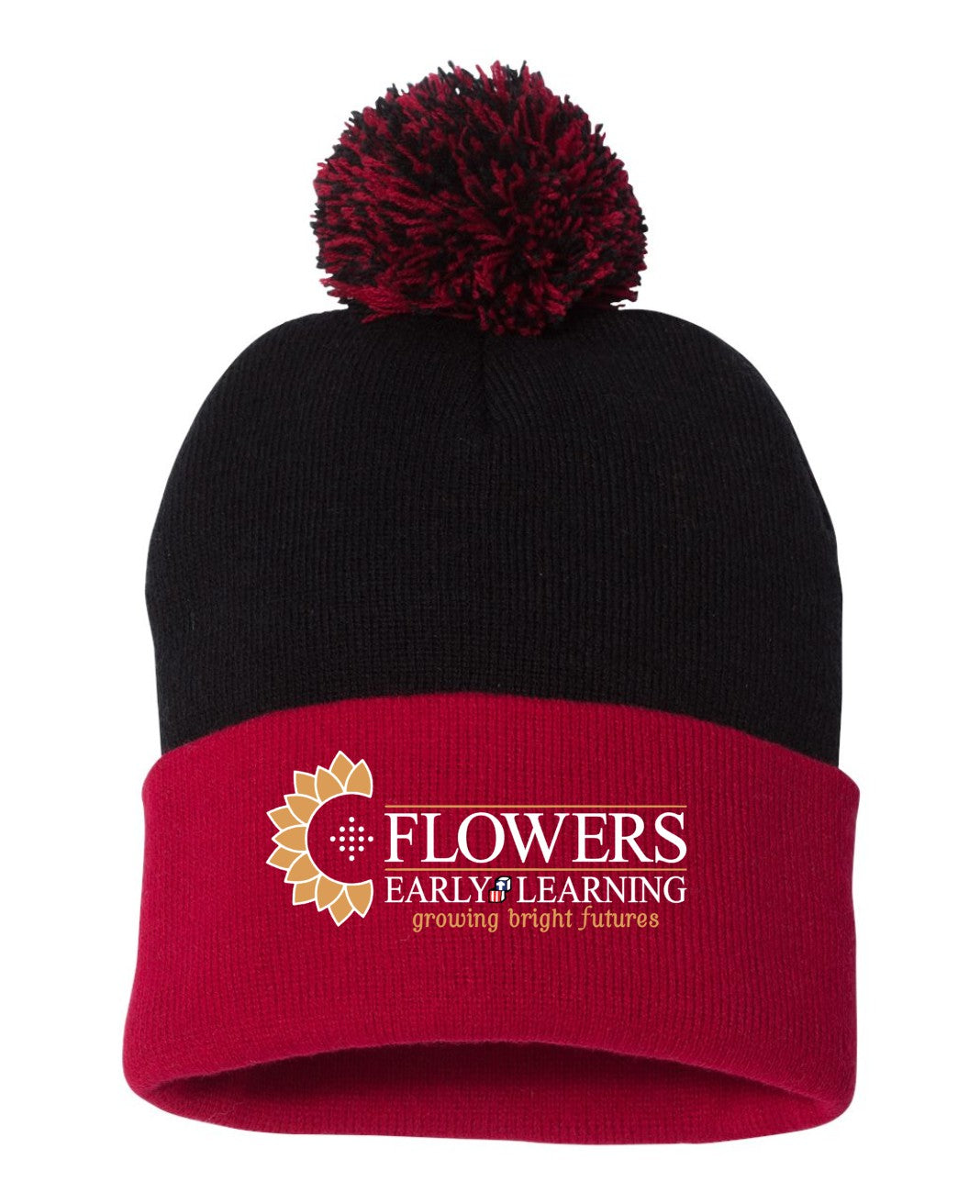 Embroidered Sportsman 12" Pom-Pom Cuffed Beanie