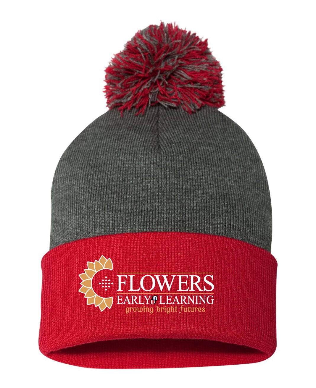 Embroidered Sportsman 12" Pom-Pom Cuffed Beanie