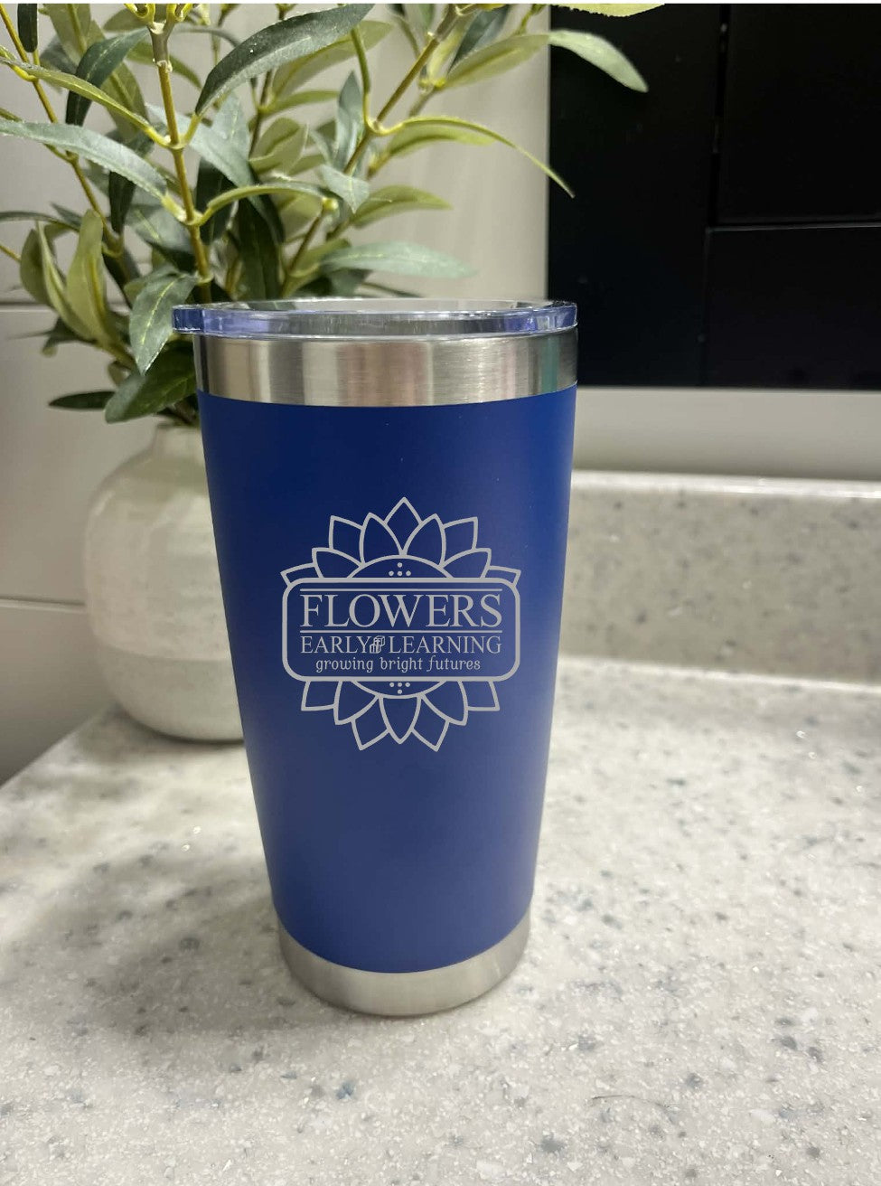20 Oz. Vacuum Insulated Travel Mugs W/Leak Proof Lid and On Sided Engraving