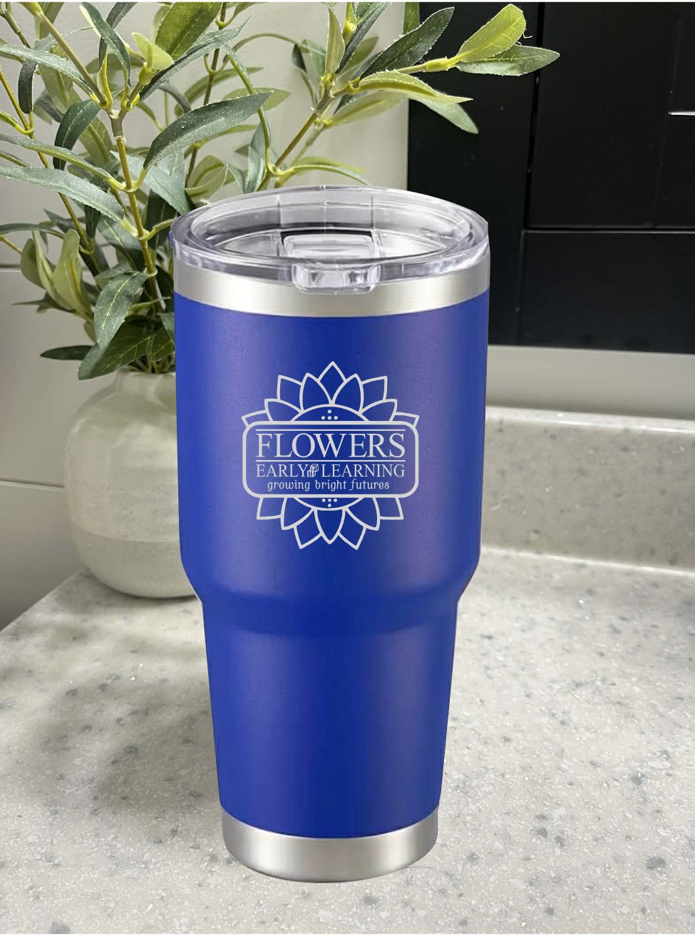 30 Oz. Vacuum Insulated Travel Mugs wLeak Proof Lid and One Sided Engraving
