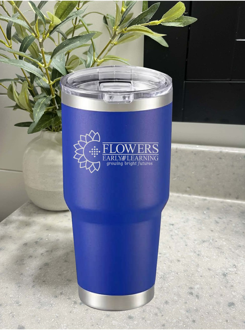 30 Oz. Vacuum Insulated Travel Mugs wLeak Proof Lid and One Sided Engraving