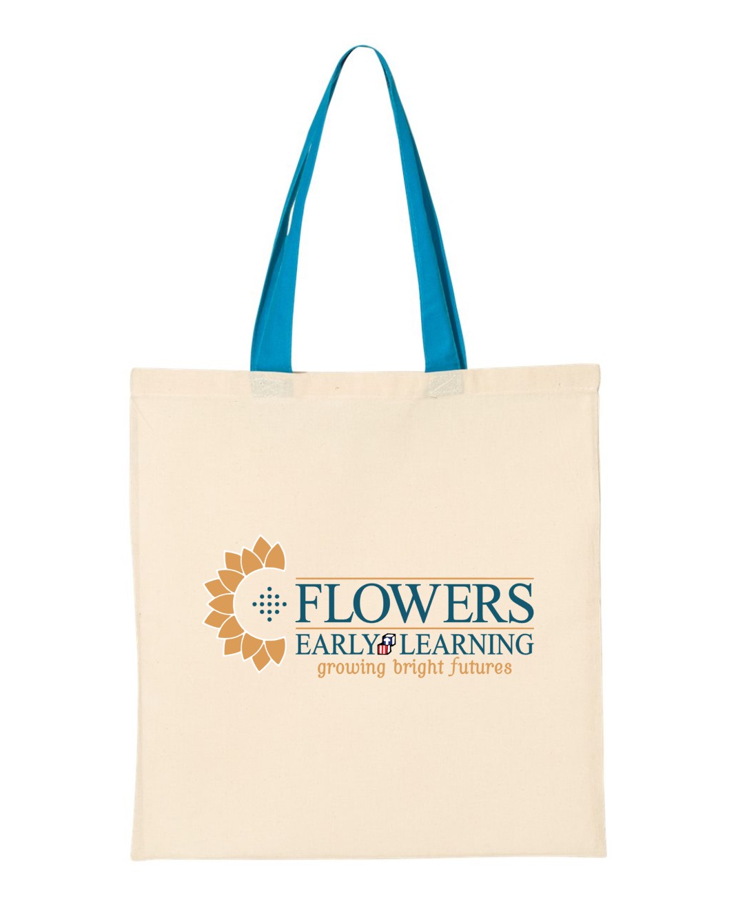 Economical Natural Colored Tote with Contrast-Color Handles