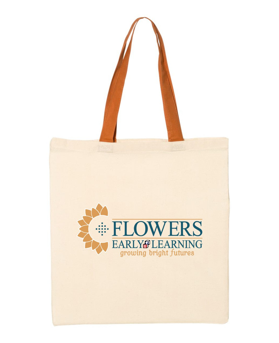 Economical Natural Colored Tote with Contrast-Color Handles