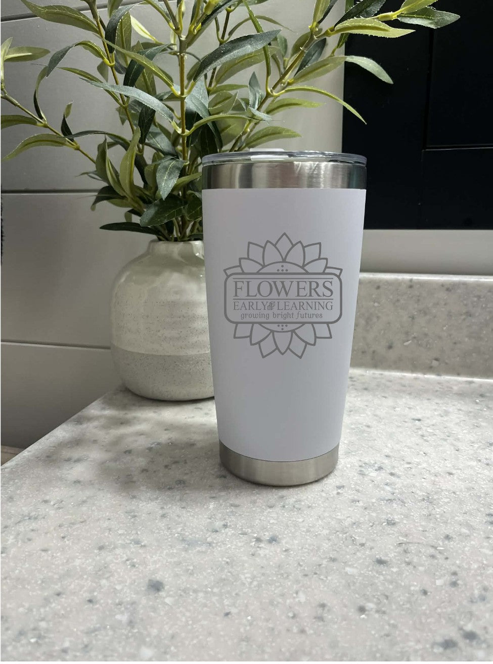 20 Oz. Vacuum Insulated Travel Mugs W/Leak Proof Lid and On Sided Engraving