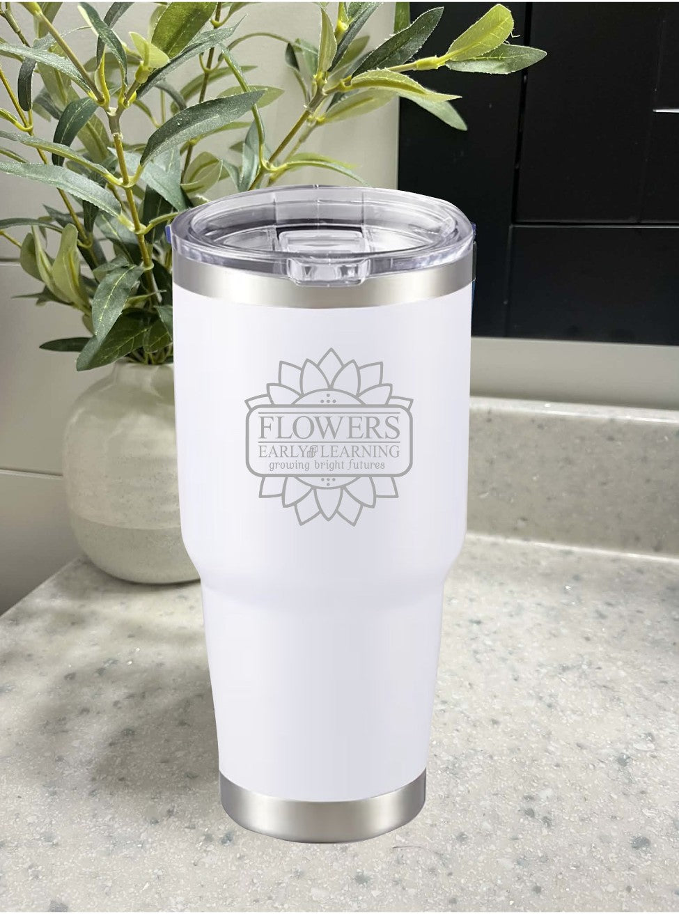 30 Oz. Vacuum Insulated Travel Mugs wLeak Proof Lid and One Sided Engraving