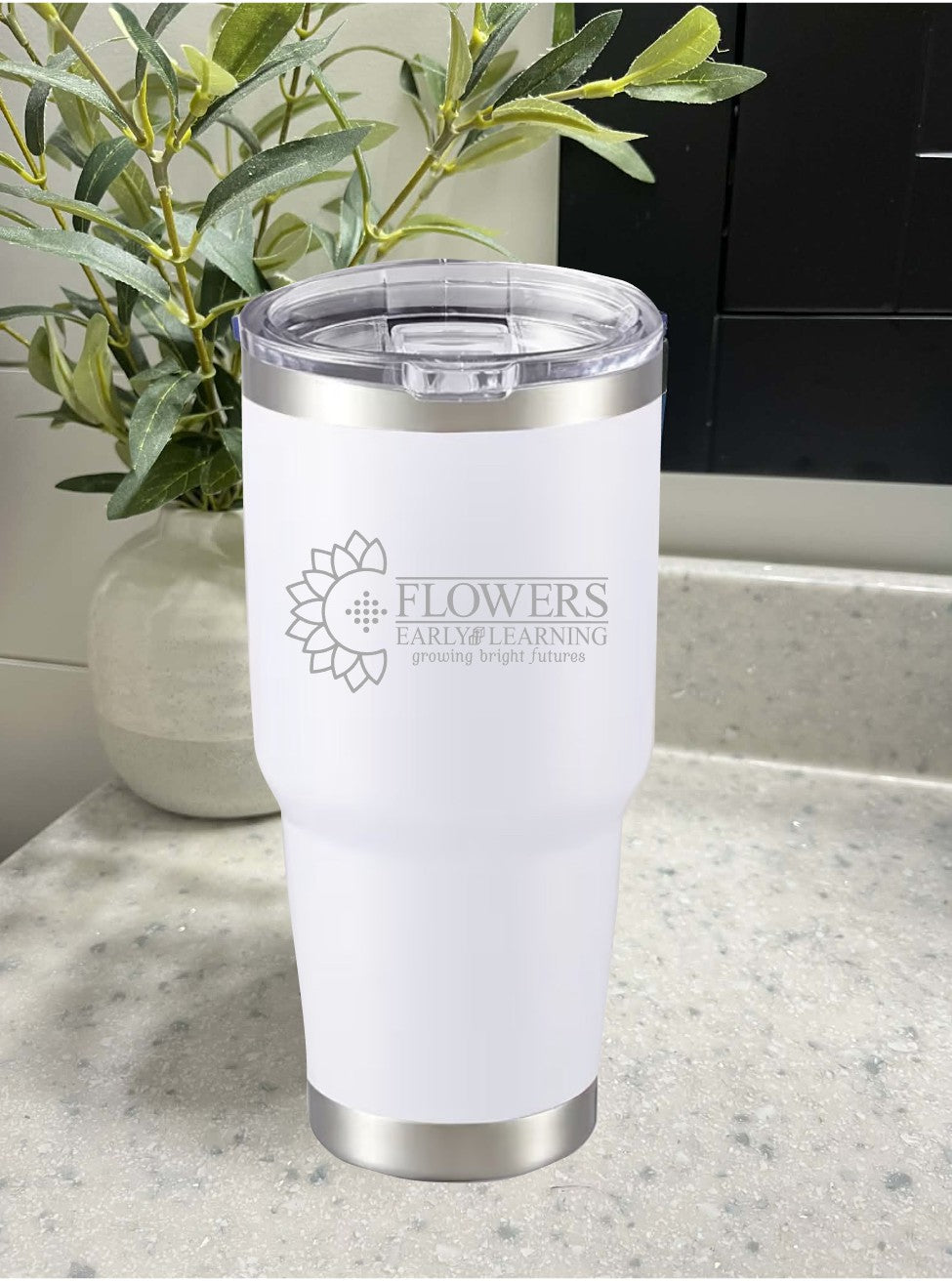 30 Oz. Vacuum Insulated Travel Mugs wLeak Proof Lid and One Sided Engraving