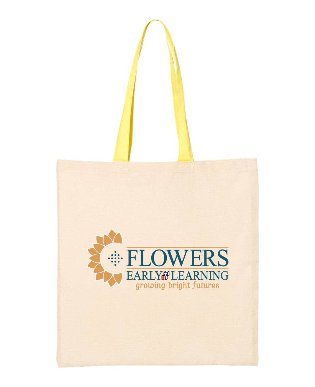 Economical Natural Colored Tote with Contrast-Color Handles